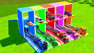 TRANSPORTING Lamborghini CARS amp EMERGENCY VEHICLES WITH SEMI TRUCKS Farming Simulator 22 [upl. by Coe647]