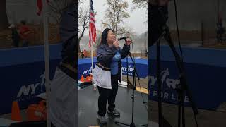 Teresa Hui Sings the National Anthem at the 2021 NYRR Frosty 5K [upl. by Francois]