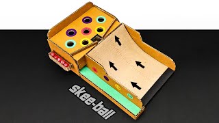 How To Make SKEEBALL Marble Game From Cardboard DIY At Home [upl. by Callean]