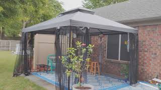 Mainstays EasyAssembly 10 x 12 Foot Outdoor Soft Top Gazebo Gray walk around Got it at Walmart [upl. by Elinor725]