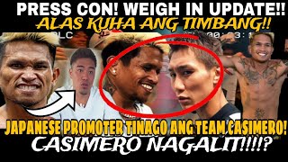 ANYARE TEAM CASIMERO TINAGO NG JAPANESE PROMOTER WEIGH IN PRESS CON UPDATE CANELO VS JERMALL [upl. by Annayhs]