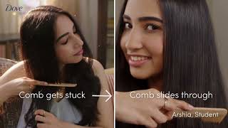 Dove Conditioner’s CombChallenge For tangle free smooth hair  English [upl. by Asiela529]