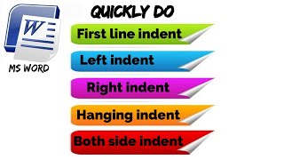 Quickly do hanging indent first line indent left right indent and both side indent [upl. by Eniluap812]