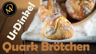 Wattig weiche Quark Brötchen mit UrDinkel Mehl wie vom Bäcker [upl. by Arakat]