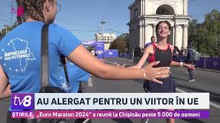 Au alergat pentru un viitor în UE „Euro Maraton 2024” a reunit la Chișinău peste 5 000 de oameni [upl. by Ylluz]