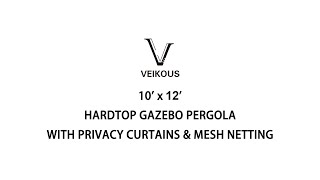 Veikous 10 X 12 Hardtop Gazebo Pergola [upl. by Ahseinad]