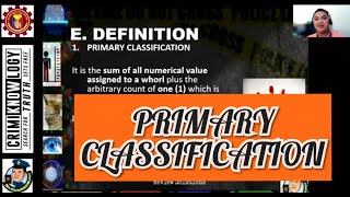 PRIMARY CLASSIFICATION  Fingerprint Classification Formula Personal Identification Techniques [upl. by Ylla]