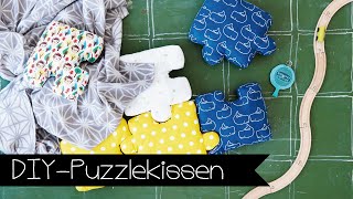 DIY  COOLES BODENKISSEN SELBER NÄHEN I PUZZLEKISSEN [upl. by Forras]