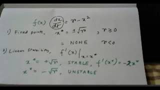 Lecture 7 Introduction to Bifurcation Diagrams with Saddlenode and Transcritical Bifurcation [upl. by Raval]