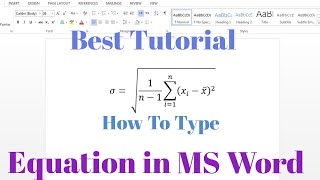 How To Type Equation In Microsoft Word  Writing Equation In Word  Best Tutorial [upl. by Crow]