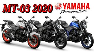 NOVA YAMAHA MT03 2020  é lançada em nova cor [upl. by Vanthe]