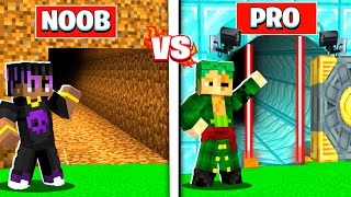 NOOB vs PRO SAFEST SECURITY TUNNEL BUILD CHALLENGE  Minecraft [upl. by Ylreveb]