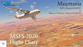 MSFS 2020 Flight Diary  1日1飛  Mauritania  GQNF to GQNA  Microsoft Flight Simulator 2020 [upl. by Nortad]