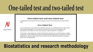 Onetailed test and twotailed test​​​ ​ Biostatistics and Research methodology  PharmD 4th year [upl. by Alpers737]