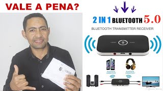 Transmissor Receptor De Áudio Bluetooth 50 2 Em 1  Ouvindo Som com Qualidade  UNBOXING [upl. by Nhar]