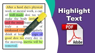 How to highlight text in a pdf document Edit PDF using Adobe Acrobat Pro DC [upl. by Leban]