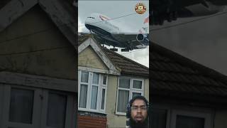 Airplane crossing on roof 😳 shorts trending viralshorts aircraft [upl. by Esilenna]