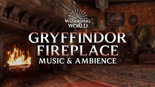 Gryffindor Fireplace  Hogwarts Common Room Music amp Ambience [upl. by Ecirtnuahs569]