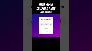 JavaScript Project  RockPaperScissors Game webdevelopment html css javascript webdesign web [upl. by Retsim]