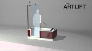 Artweger ARTLIFT Duschbadewanne  shower bath  Duschen Baden Hebesitz [upl. by Kcirdez]