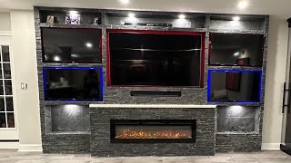 5 tv media wall Mancave upgrade DIY Timelapse [upl. by Nohsar]