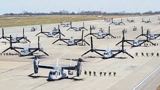 Massive Amount of US Transformer V22s Takeoff Together at Full Throttle [upl. by Liagibba262]