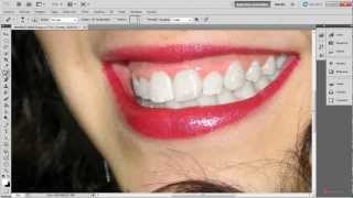 Tutorial Photoshop 103 Retoque estetico Blanquear y mejorar dientes [upl. by Pavlish]