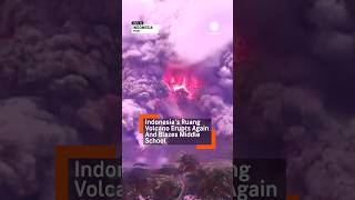 Ruang Volcano Erupts with Lightning Blazes Nearby School [upl. by Llaccm]