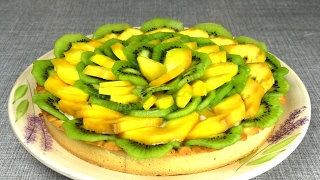 Recette tarte aux fruits Mangue  kiwi et cognac Tuto [upl. by Otiv]