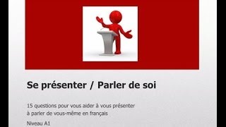 15 questions pour apprendre à parler de soi niv A1 [upl. by Zorah]