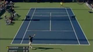 USO 05 SF Federer vs Hewitt Highlights Pt1 [upl. by Ahern]