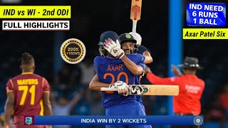 India Vs West Indies 2nd Odi Full Match Highlights 2022  Ind vs Wi 2nd Odi Highlights 2022 [upl. by Ennaihs]