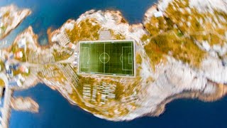 Henningsvær Stadium in Norway  Best FPV Drone Shots 8K [upl. by Arrek722]