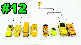 Disney Cars Toys Launcher Race Tournament Vol12 Yellow Cars Race [upl. by Petey]