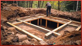 Man Builds Secret Underground Cabin in the Forest  Start to Finish by RuslaninTheWoods [upl. by Nitz824]