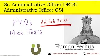 PYQs amp Mock tests  UPSC Admin Officer Exam DRDO amp GSI 2024 [upl. by Phillida522]