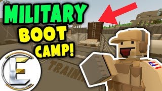 Unturned MILITARY BOOT CAMP RP  HARDEST Obstacle course training up recruits ARMY Roleplay [upl. by Alyakcim615]