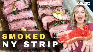 How To Smoke NY Strip Steak On Traeger Pellet Grills [upl. by Pascha545]