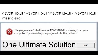 How to fix MSVCP100dll  MSVCP110dll  MSVCR120dll  MSVCR110dll missing error in any game [upl. by Nnyleimaj]