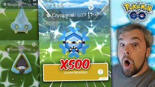 Over 500 Shiny Cryogonal Research Completed THIS is as Rare as a Shundo Pokémon GO [upl. by Rhine113]