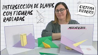 Clase de INTERSECCIÓN DE PLANOS CON FIGURAS en sistema diédrico [upl. by Millman]