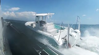 Moment Deputy Stops Runaway Boat Caught on Camera [upl. by Olimreh]