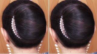 Best amp Easy ✨ Simple Juda Bun Hairstyle Girl For Long Hair  Simple Quick Updo Hairstyle For Women [upl. by Tedie608]