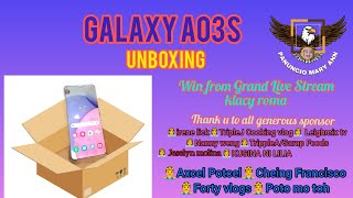 UNBOXING SAMSUNG GALAXY AO3S [upl. by Vahe340]