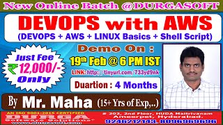 DEVOPS with AWS Online Training  DURGASOFT [upl. by Westfahl]