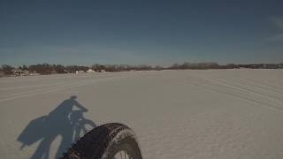 Bike ride across Lake Mendota ice Video 3 of 3 Warner Beach [upl. by Oal]