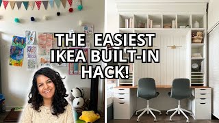 The EASIEST IKEA BUILTIN DESK  Highend look with IKEA ALEX and KALLAX units [upl. by Iuqcaj278]