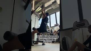 Lat Pulldown Full Stack 100kg x 6 reps bodybuilding [upl. by Lester]