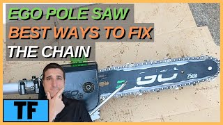 EGO Pole Saw  How To Replace The Bar and Chain and Adjust Chain Tension [upl. by Earley713]