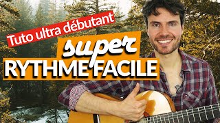 Un RYTHME SUPER FACILE pour débuter la guitare  TUTO GUITARE débutant [upl. by Simsar]